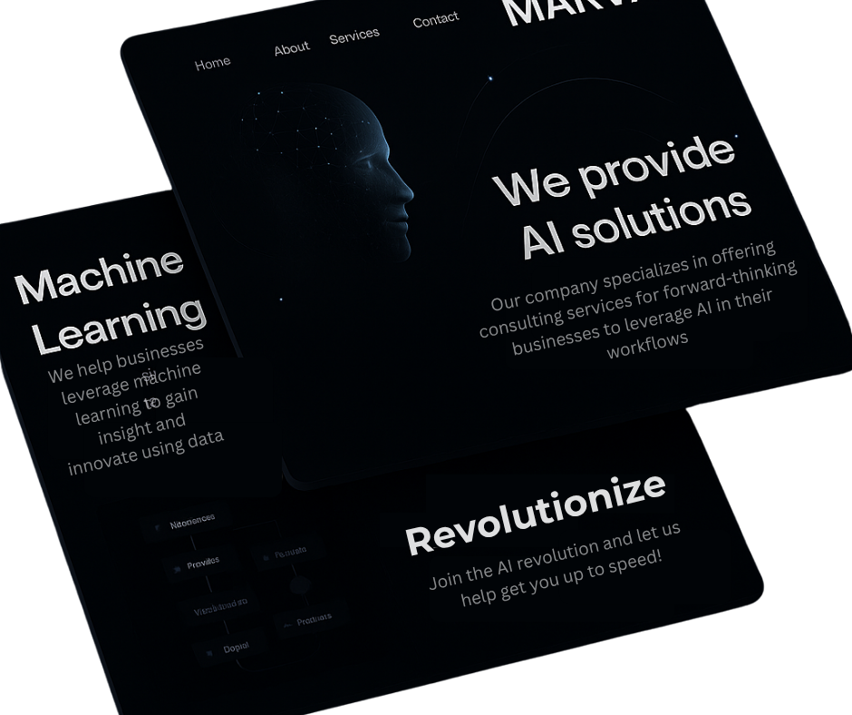 Screens showing phone, tablet and desktop views of our website